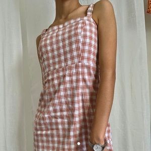 Pink checkered Mini Dress